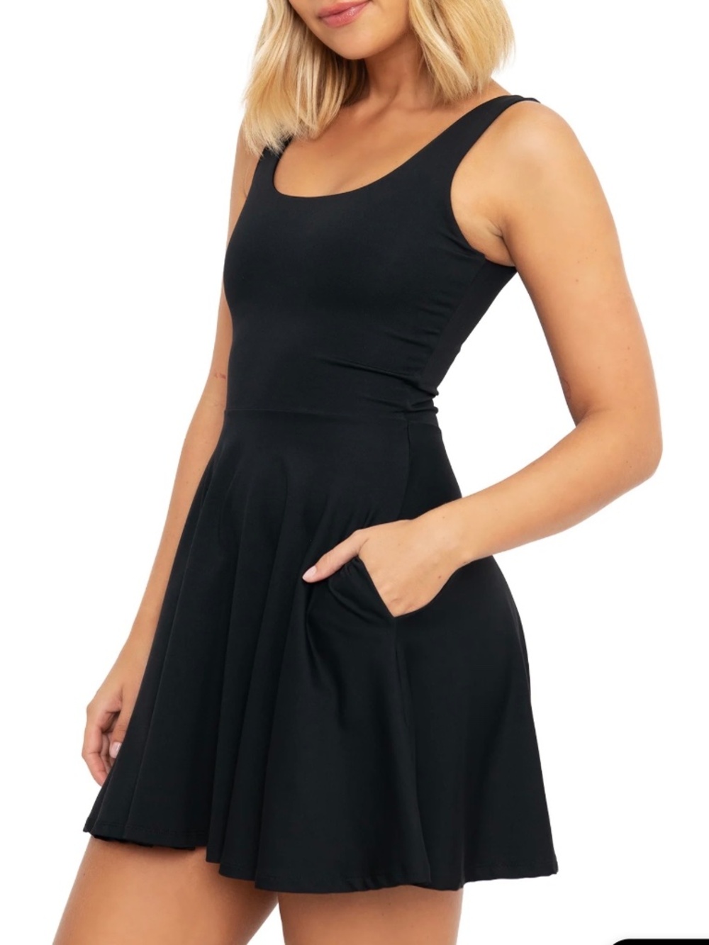 Blackmilk matte black XS tank mini skater dress athletic alternative goth nwot